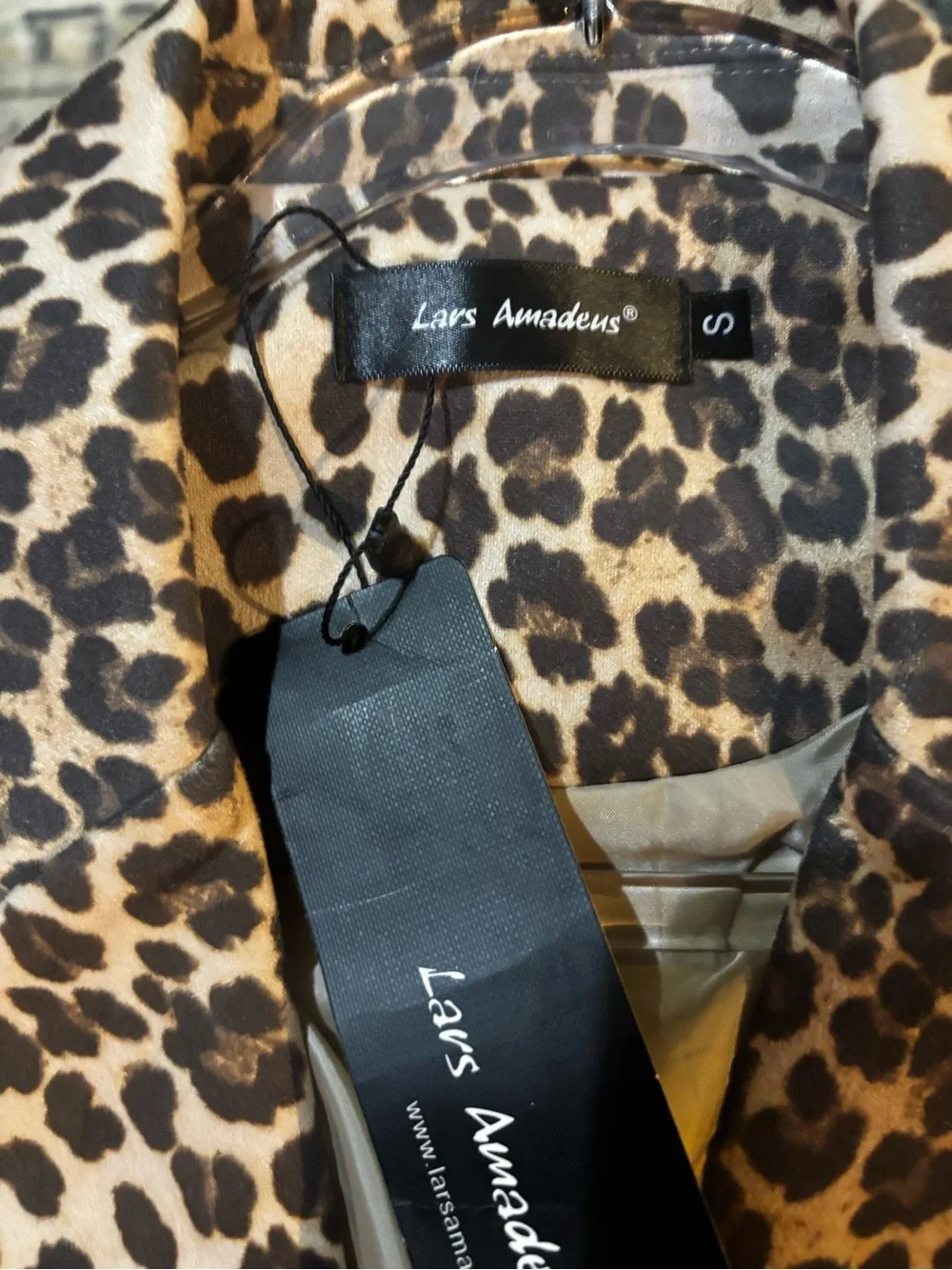 Leopard Print Single-Breasted Blazer - Brown/Black